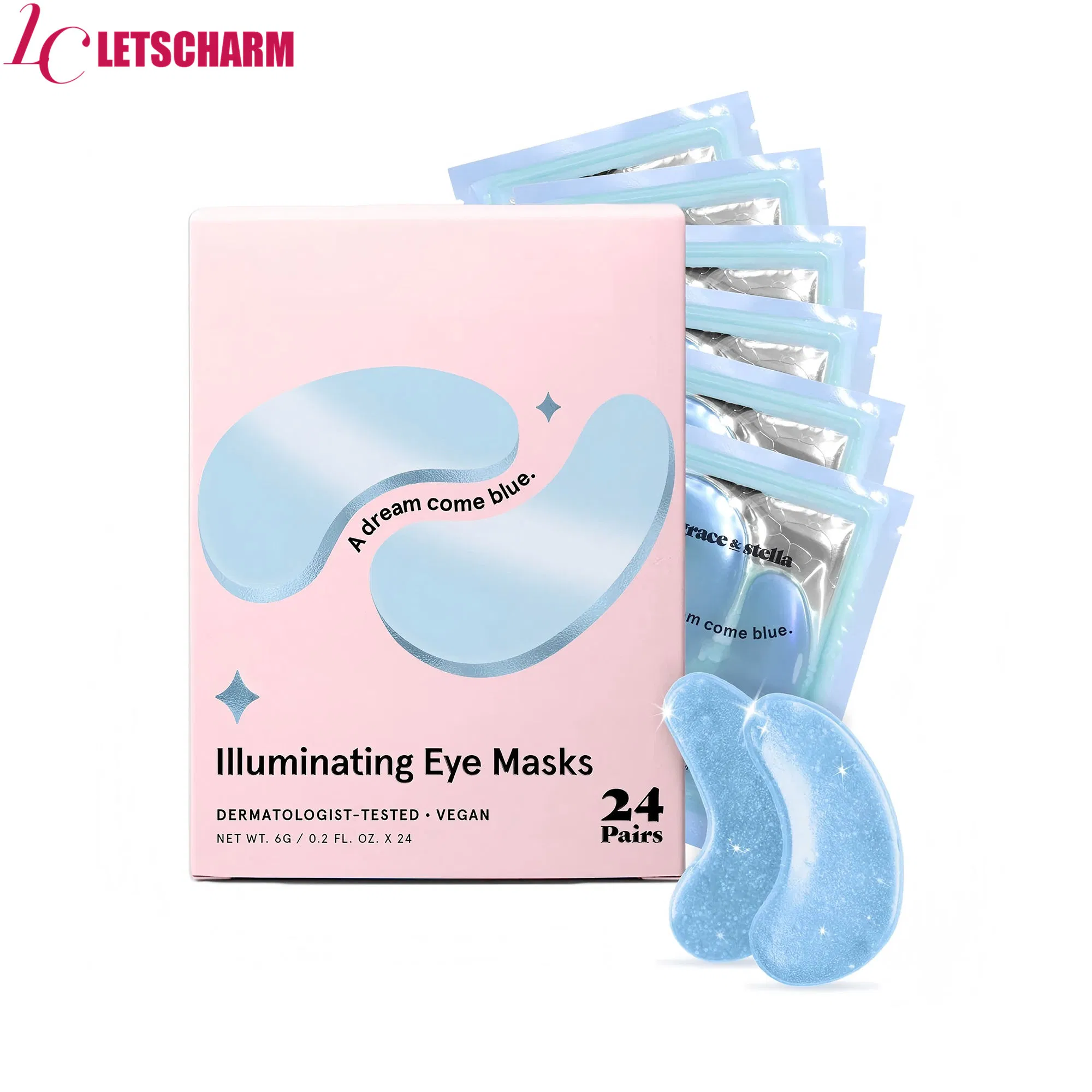 Ls013 Private Label Blue Gel Eye Mask - OEM Custom for Puffy Eyes & Dark Circles