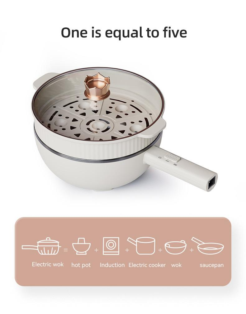Non-Stick Electric Frying Pan with Steamer Electric Frying Pan Multifunctional Electric Egg Frying Pan