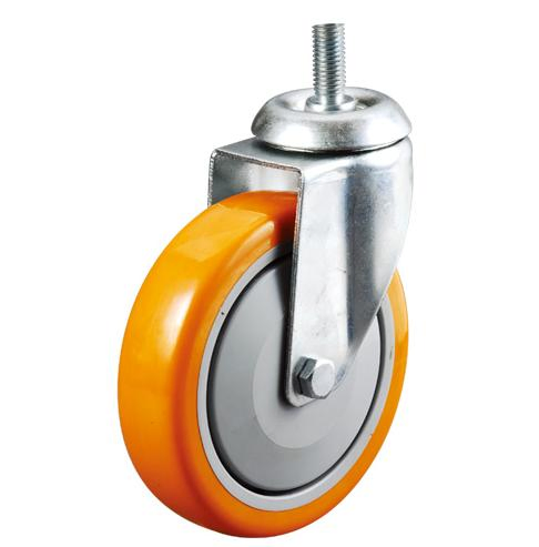 100mm Industrial Screw Thread Stem Castor Wheels PU Caster
