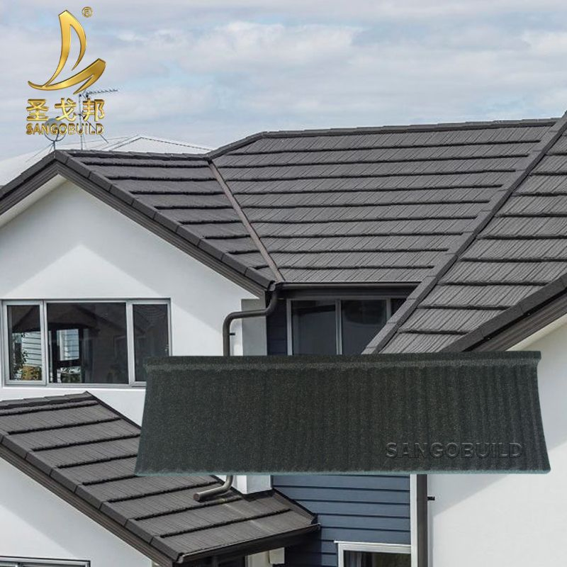 Color Painted Fire Resistance Shake Stone Coated Metal Roof Tile Roofing Tile