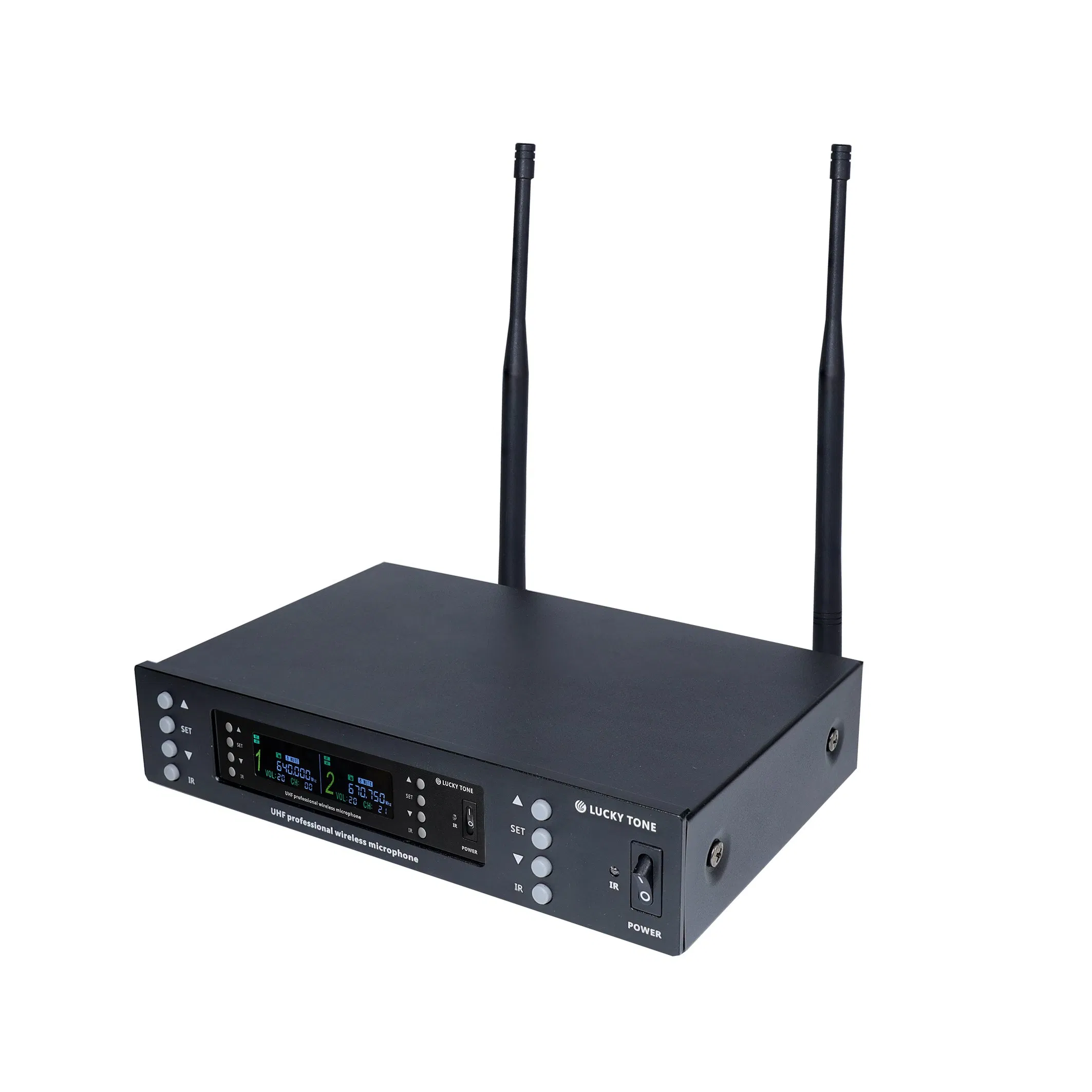 Профессиональный UHF микрофон беспроводной, 2 канала