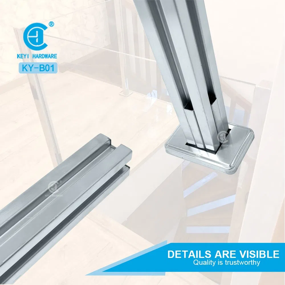 Keyi Metal Simple Stainless Steel Glass Fence Stair Guardrail