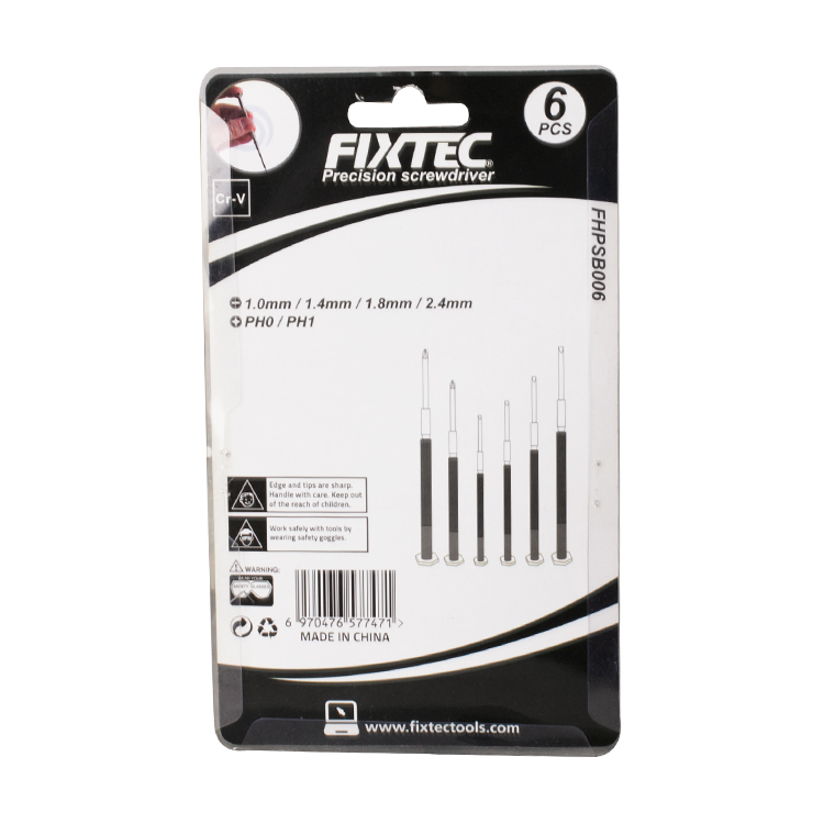 Fixtec 6PCS Magnetic Small Screwdriver Set Flathead and Phillips Micro CRV Eyeglasses Watches Electronics Computer Repair Kit