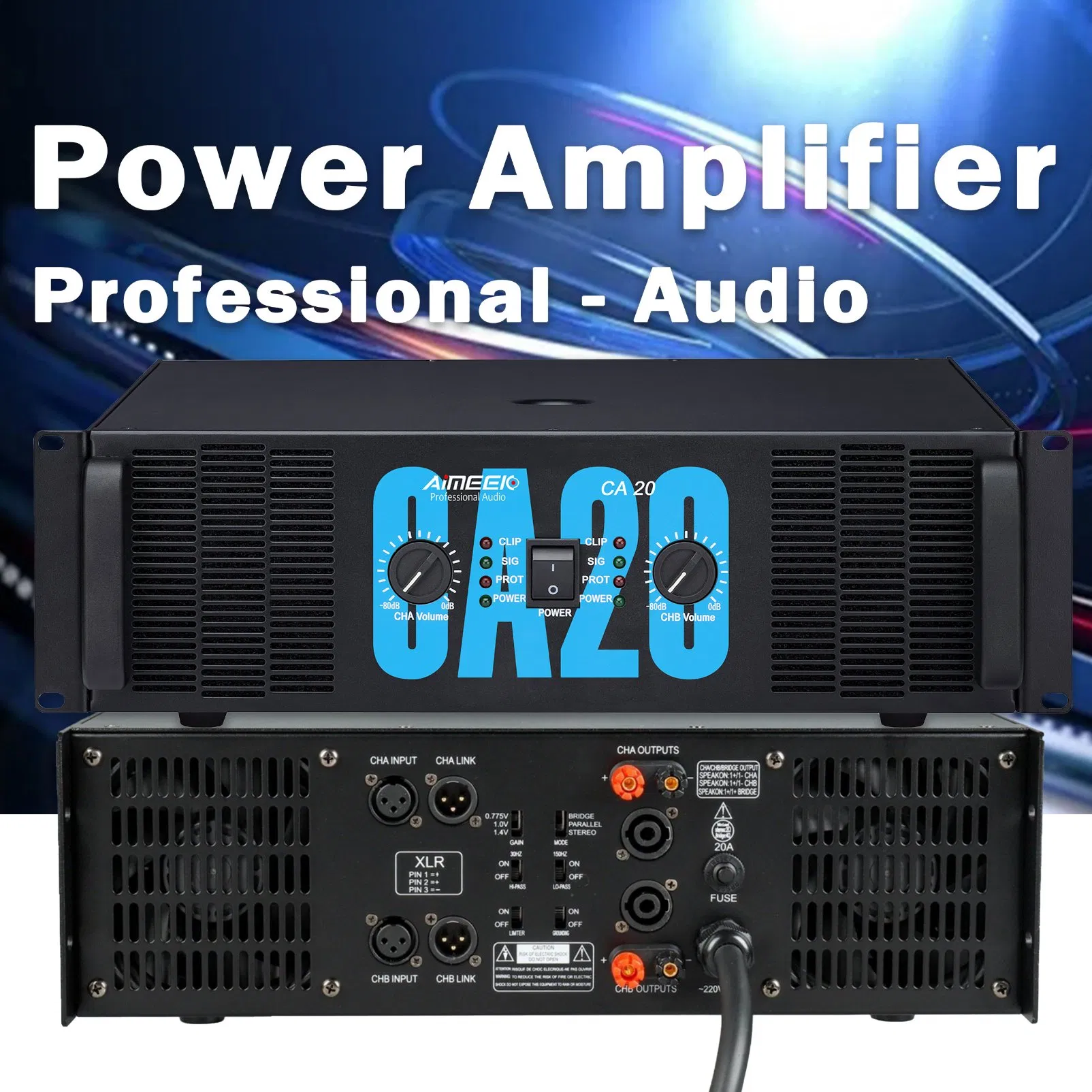 2021 New KTV Ca20 2000W Audio Power Amplifier Professional for Subwoofer Speaker