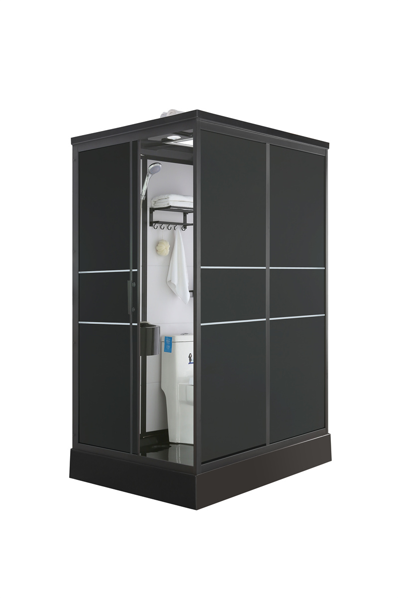 Luxurious Golden Color Prefab Shower Cabin with Toilet Unit for Integral Shower Room