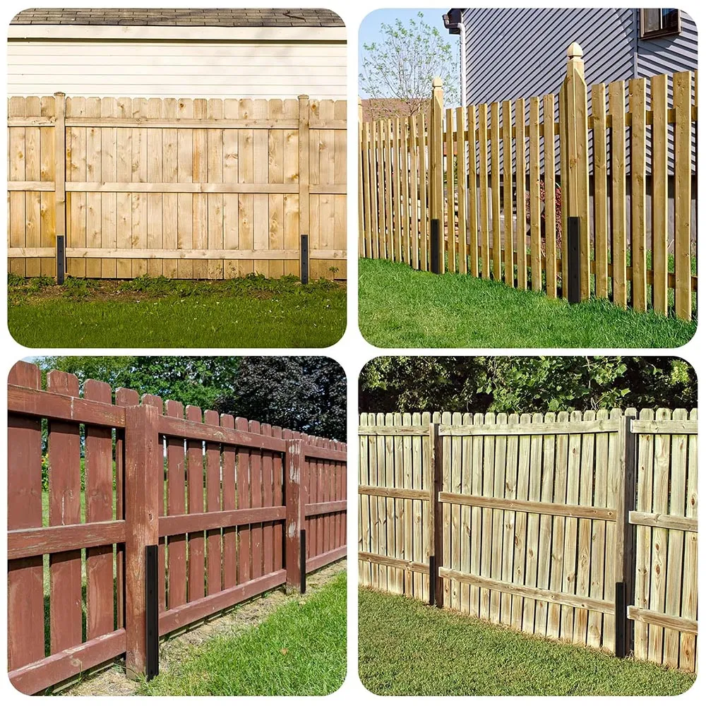 Heavy Duty Steel Fence Post Repair Kit for Repairing Tilted/Broken Wood Fence