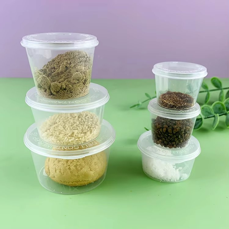 Disposable PP Material Condiment and Pudding Cups with Lids for Small Portions