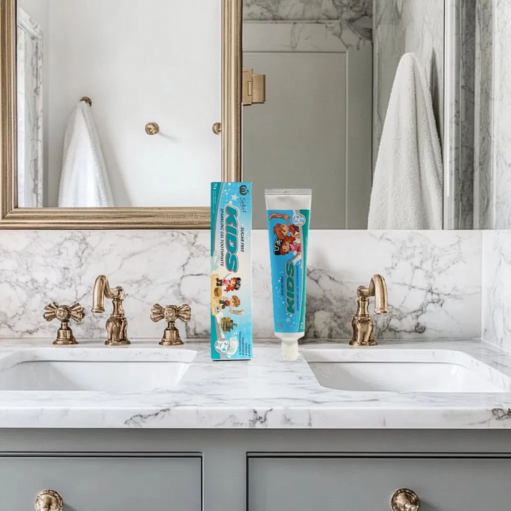 Sparkling Gel Strawberry Mint Safe Fluoride-Free or Low-Fluoride Anticavity Kids Toothpaste