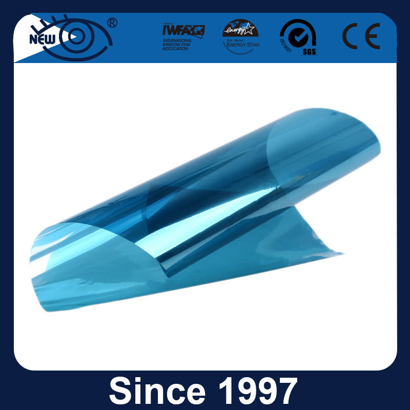 Heat Resistant One Way Vision Glass Reflective Green and Silver Building Window Film