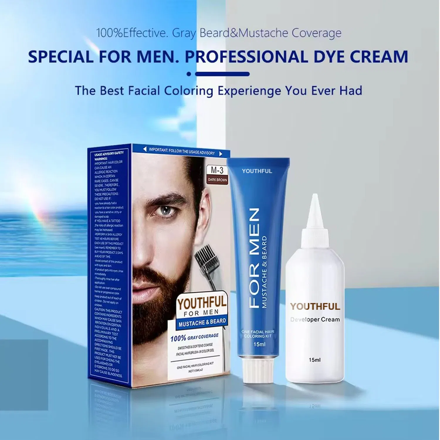Ammonia Free Permanent Colors Natural Hair Dye Color for Beard