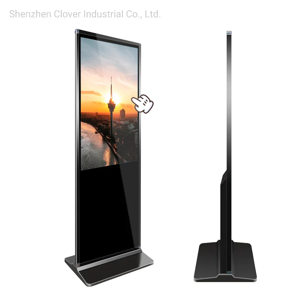 55 Inch Floor Stand Advertising Interactive Screen Display Media Player Box Software Kiosk Digital Signage