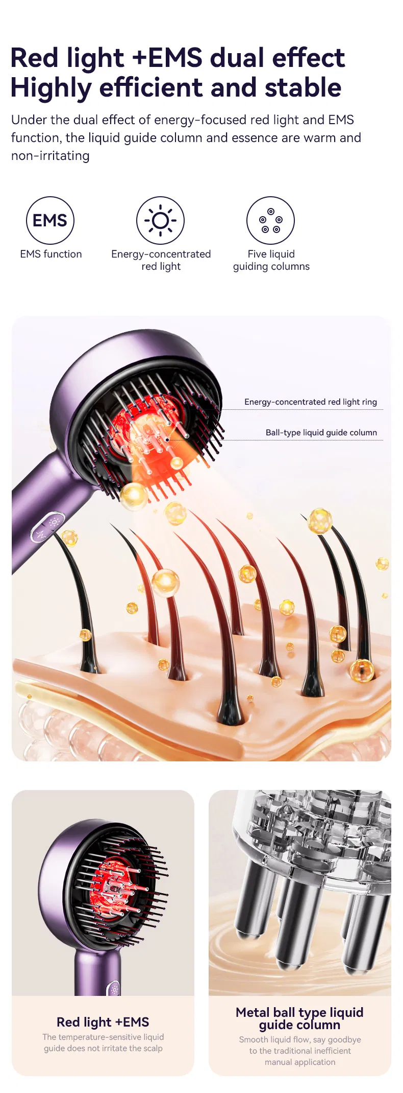 Электрическая массажная расческа для головы 4 в 1