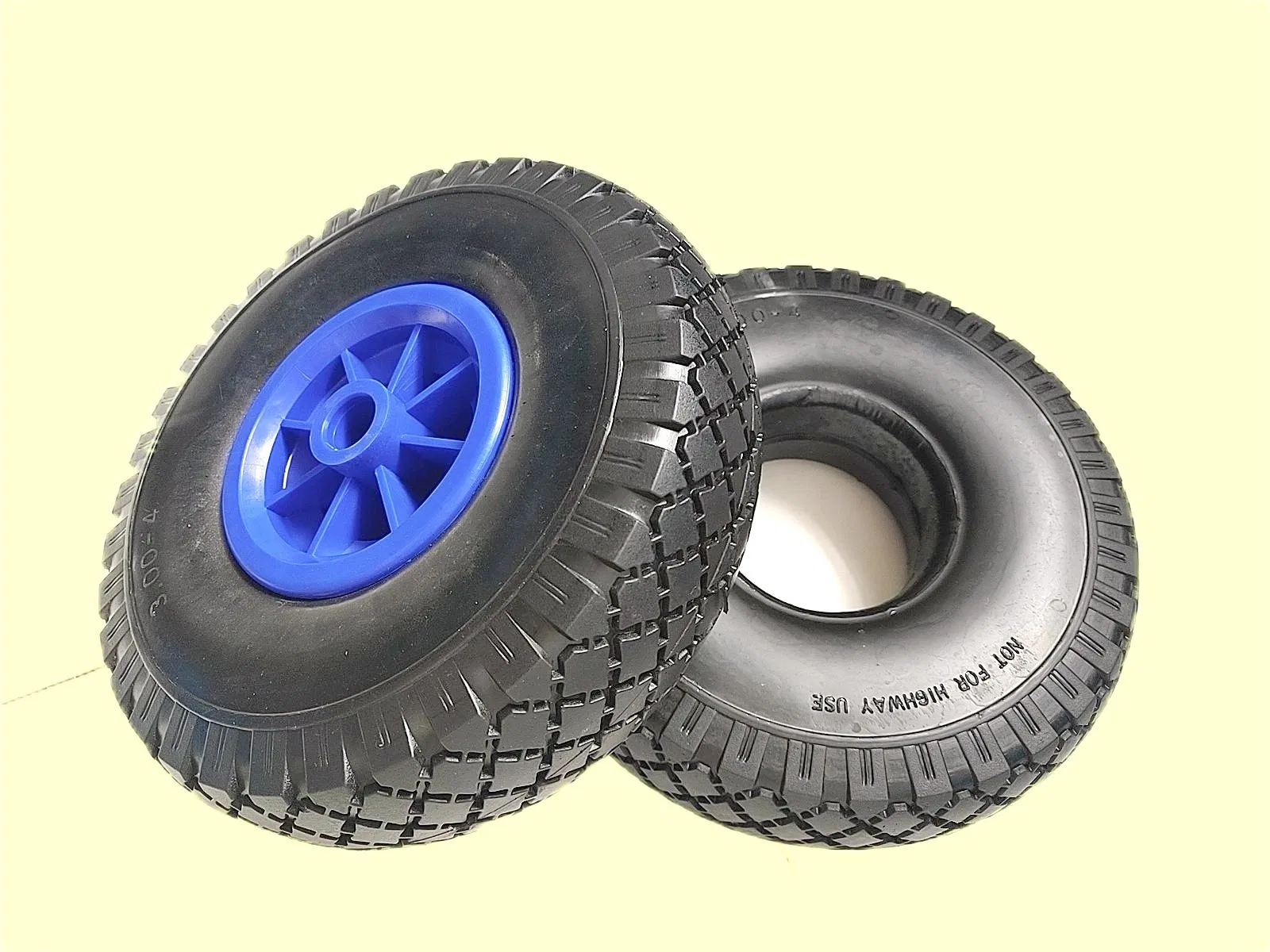Small Wheelbarrow Wheel Kit Flat Free Rubber Solid Wheels for Yard Carts