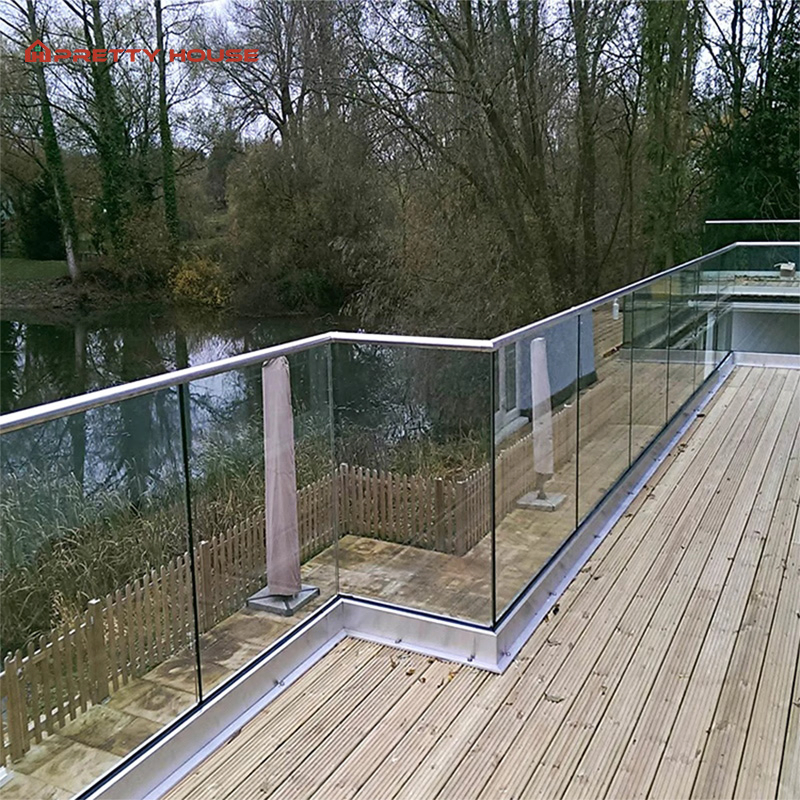 Custom Size Handrail Glass Balcony Railing System Aluminum U Channel