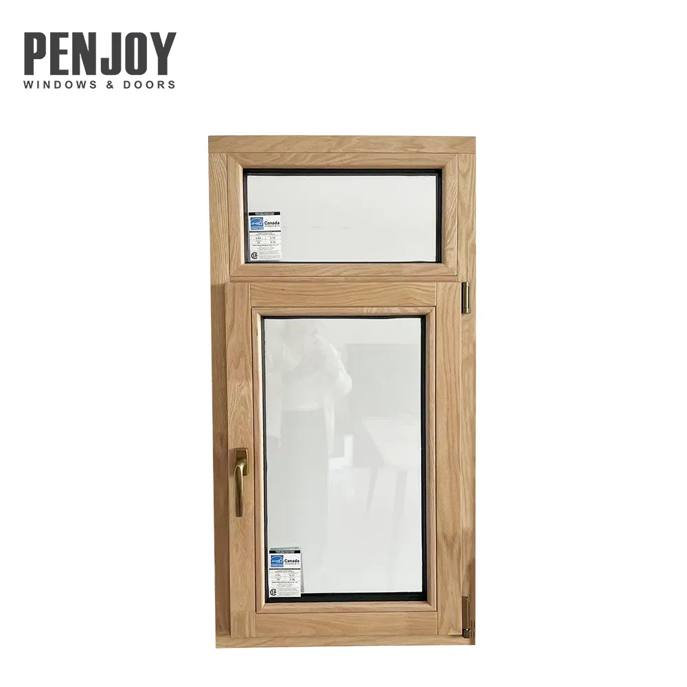 Penjoy French Design Triple Pane Zero Formaldehyde Solid Wood Window