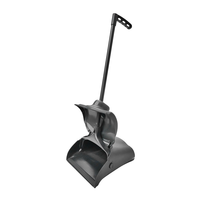 Black Windproof Commercial Hotel Lobby Cleaning Broom Soft PP Broom Head and Dustpan for Dust Collection