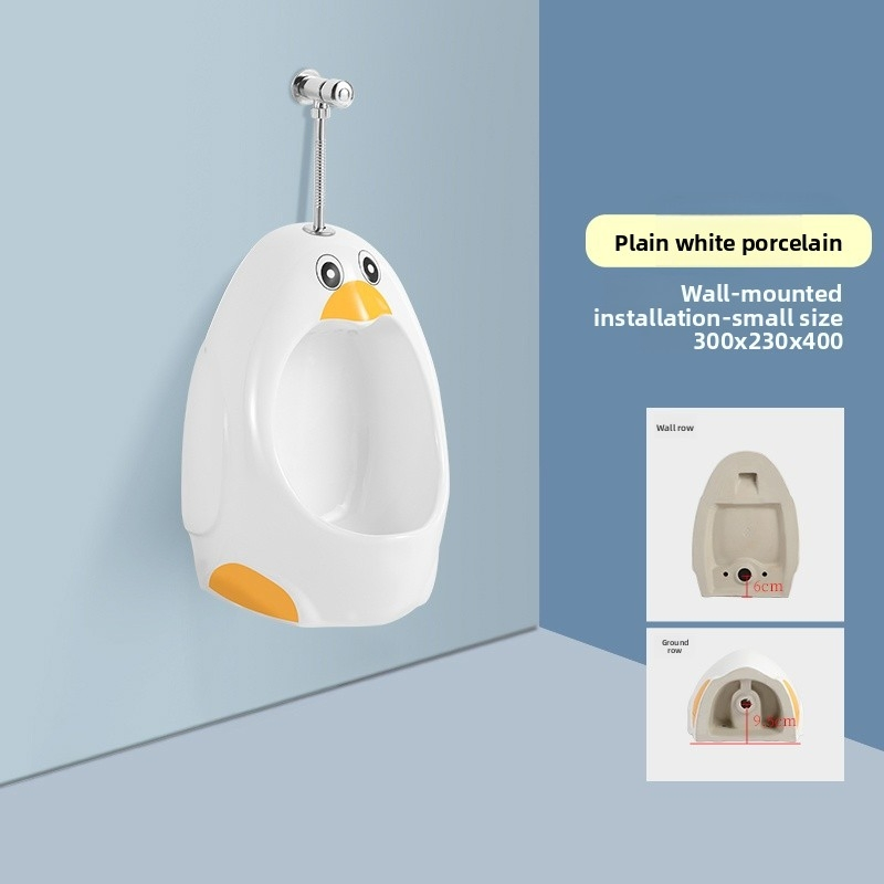 Modern Splash Guard Ceramic Urinal for Men's Restrooms