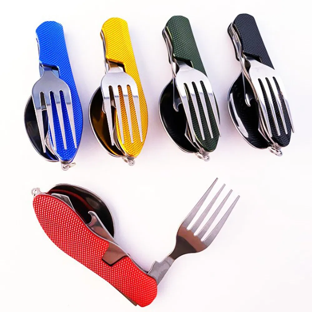 Alumina Handle Stainless Steel Multi Function Outdoor Camping Tableware G104A
