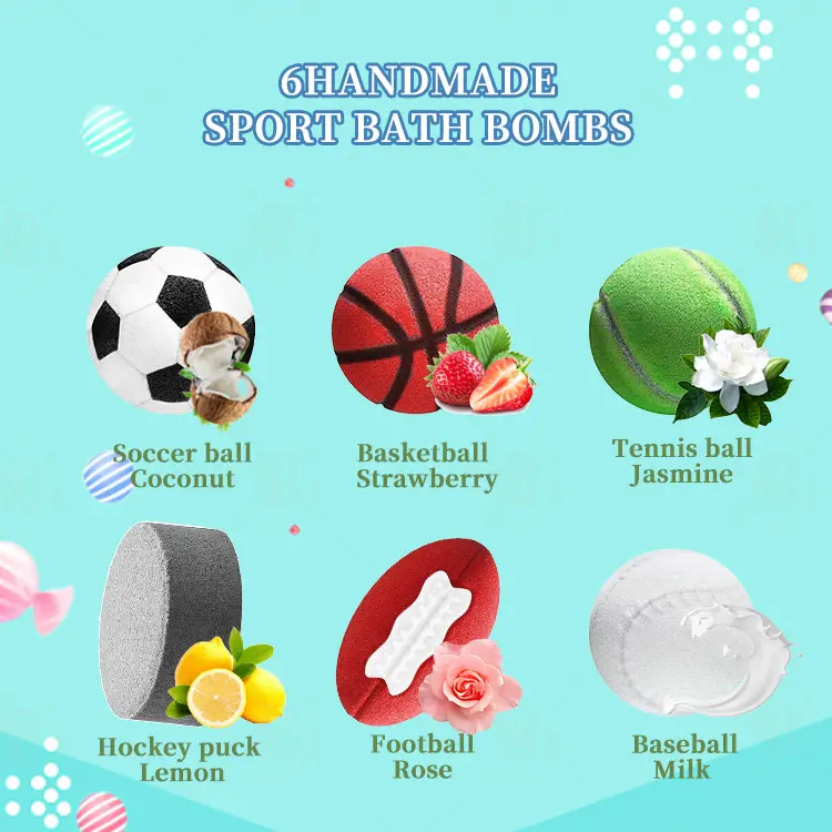 Natural Ingredients Bath Salt Bombs for SPA Experience Sports Bath Bomb Set