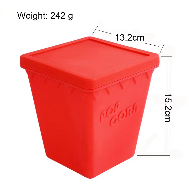Brand New Square Popcorn Microwave Silicone High Quality DIY Popcorn Bucket Maker with Lid Box
