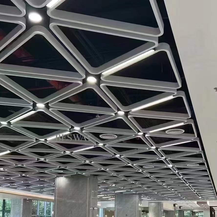 Creative Triangle Aluminum Ceiling for Airport High-Grade Decorative Metal Ceiling