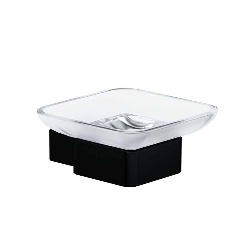 Мыльница настенная матовая черная из нержавеющей стали