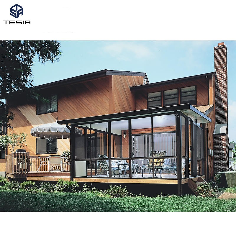 Prefabricated Sliding Retractable Sophisticated Glass House Aluminum Mobileglass Sunroom
