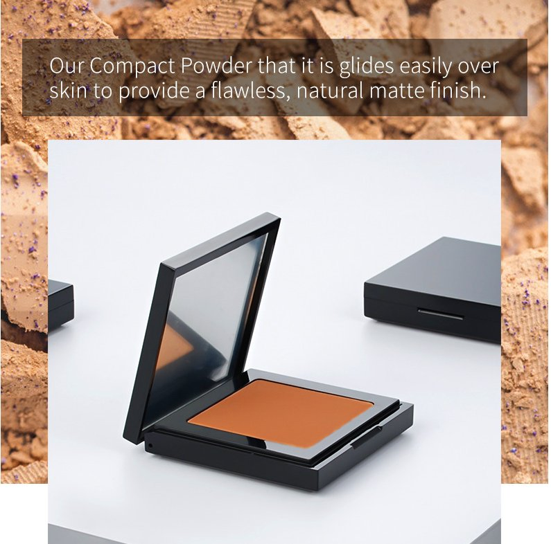 Black Square Box Matte Pressed Powder Waterproof Exquisite Private Label Cosmetic Makeup