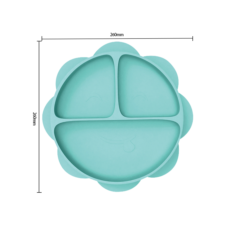Food Grade Silicone Flower Shaped Baby Divided Feeding Plate