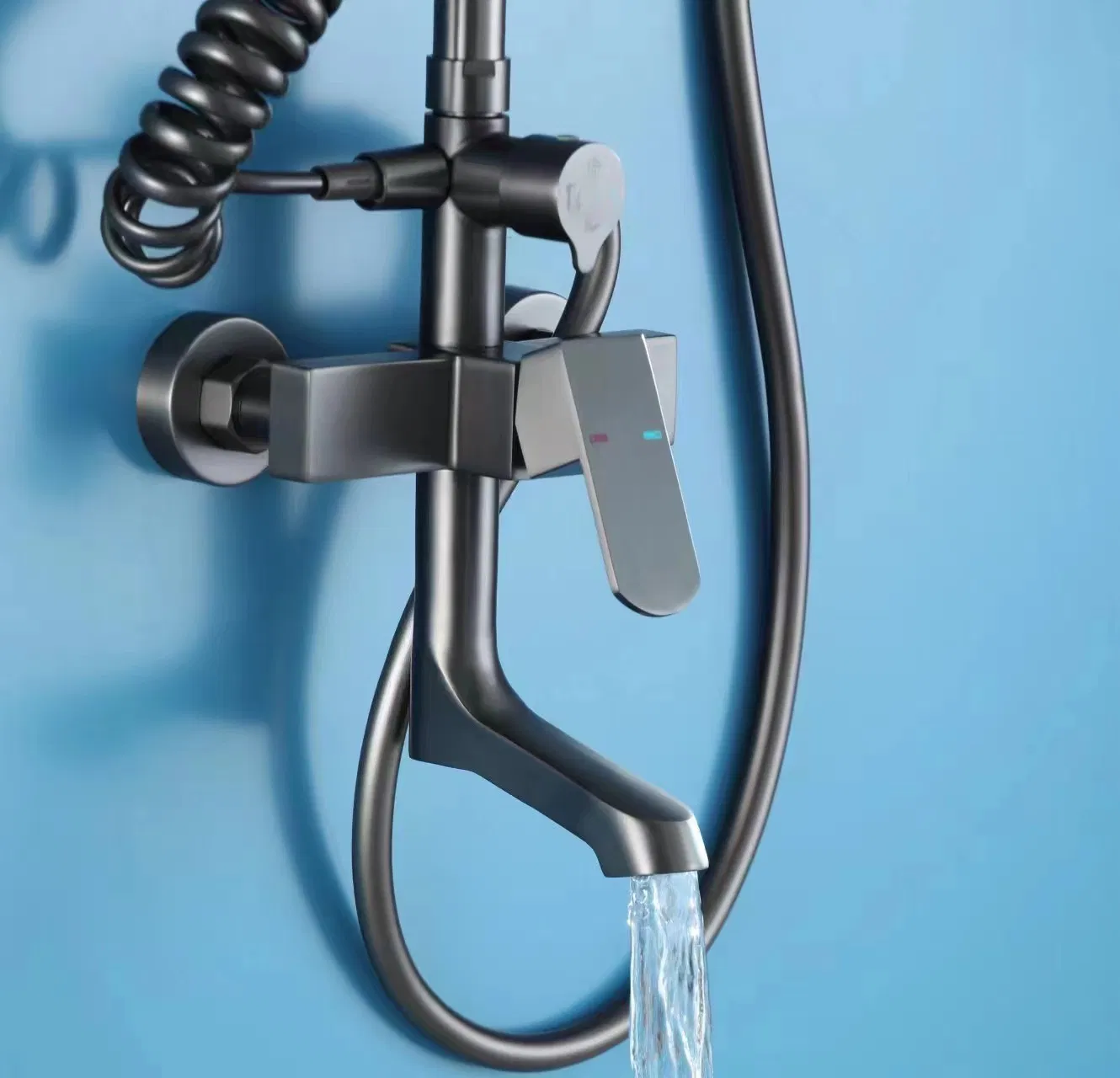 China Faucet Manufacturer Wholesale Gun Metal Shower Tap Bathroom Mixer