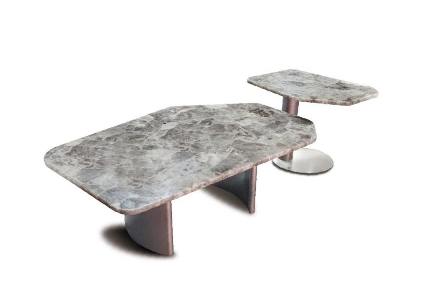 Gem Stone Semi Precious Stone Decoration Materials Luxurious Transmitting Tabletop Gemstone End Table Side Table