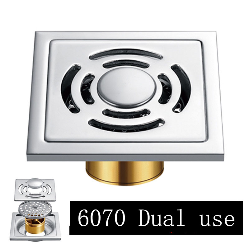 Сифон напольный с решеткой, нержавеющая сталь