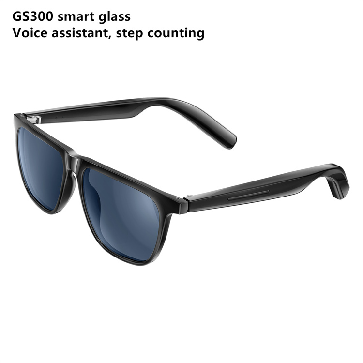 2025 GS300 Voice Assistant Play Music Wireless Call Step Counting Distance Bluetooth Wearable-Devices Eyes Frame Smart Glasses