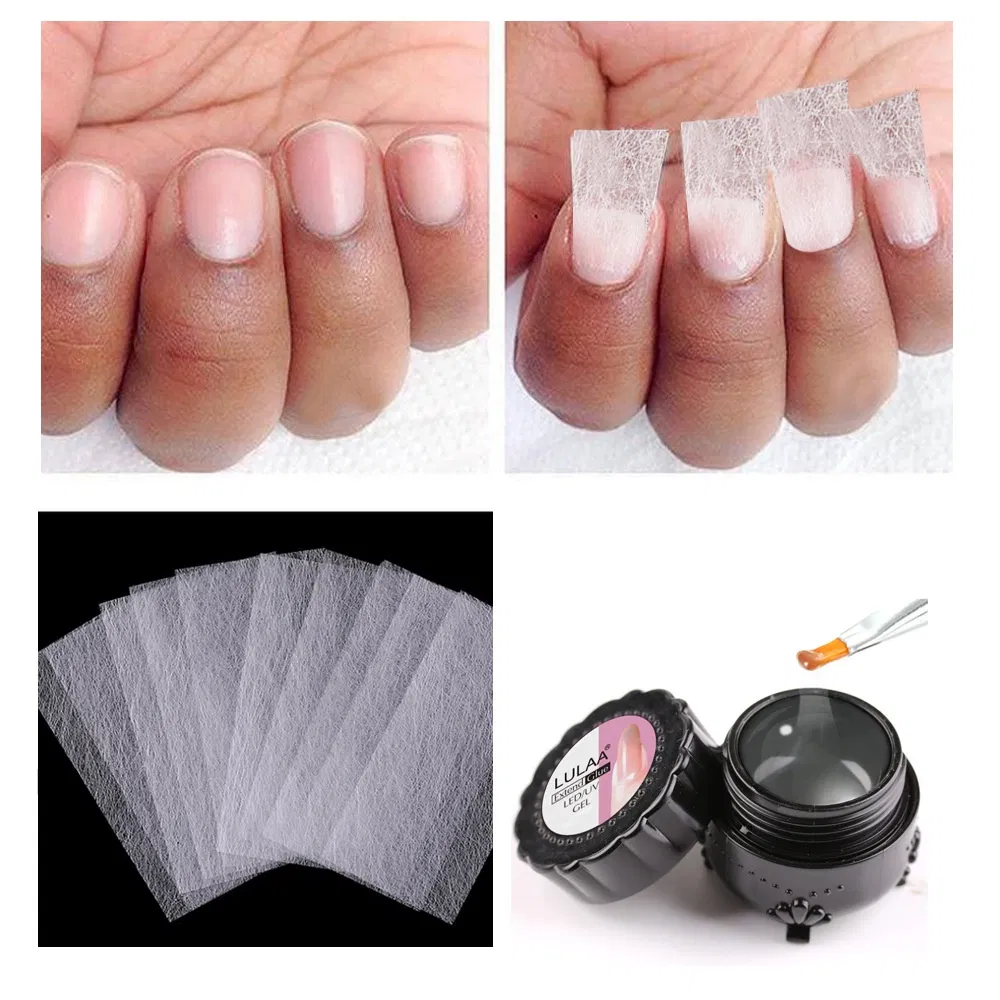 Cross Border New Style White Fiberglass Paper Free Nail Extensions