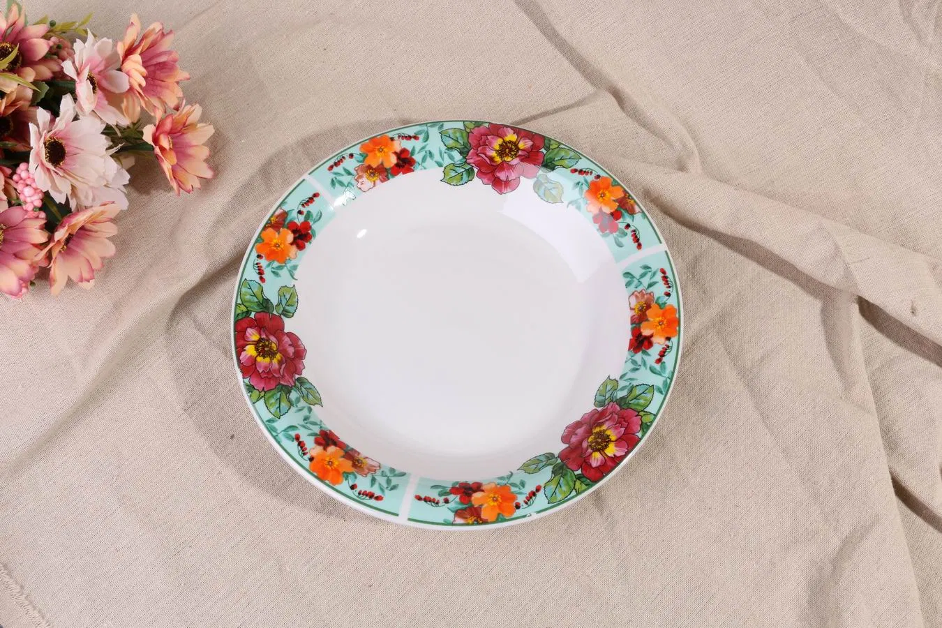 9.2"Soup Plate Round Decal Porcelainware Ceramics Tableware
