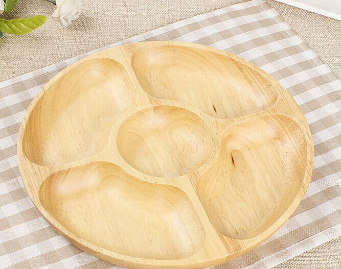 Hot Sale Wooden Tray Dish Bamboo Round Platter Fruit Plate