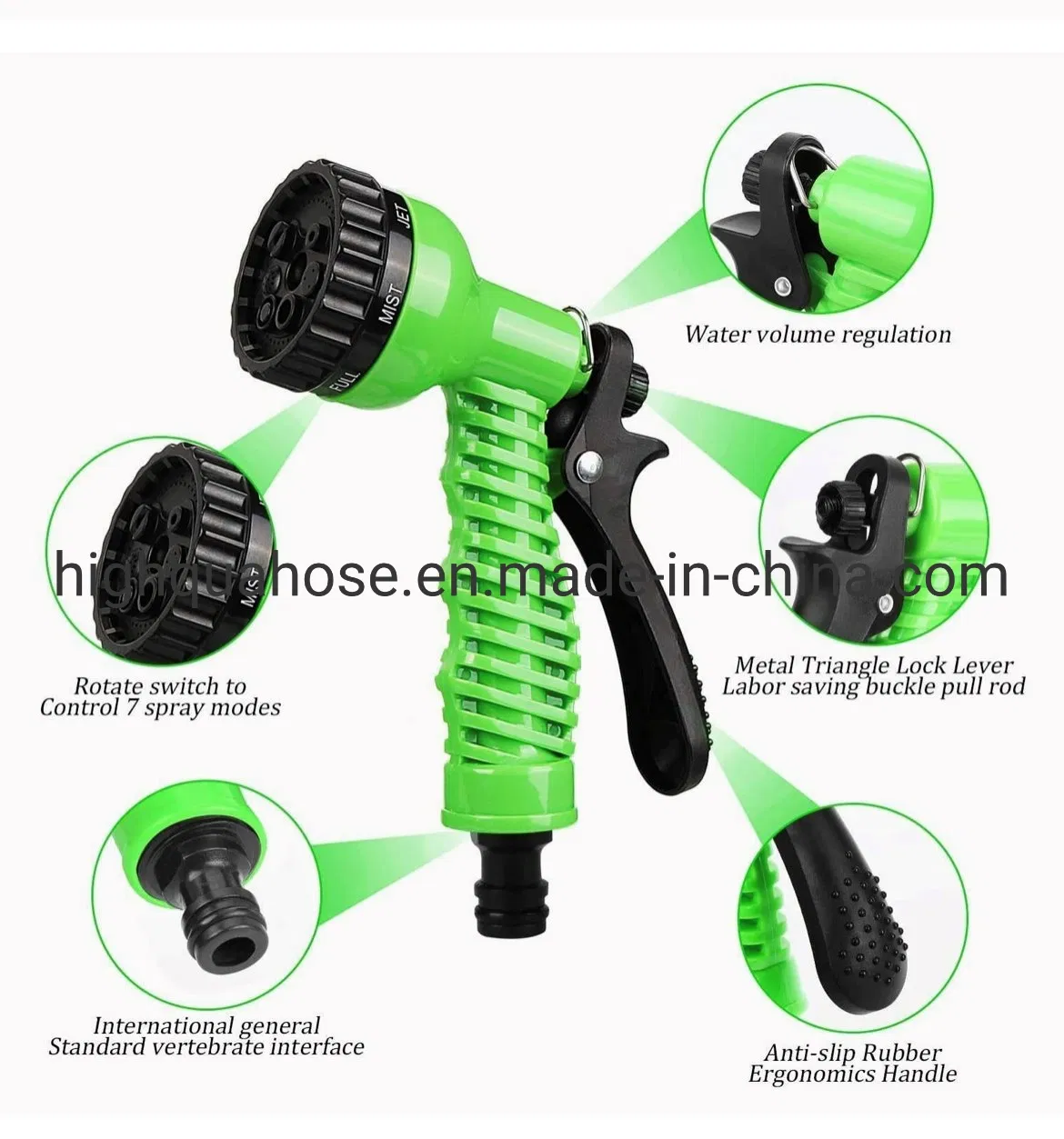 Plastic and Brass Connectors for Expandable Water Hose Garden Hose Connections