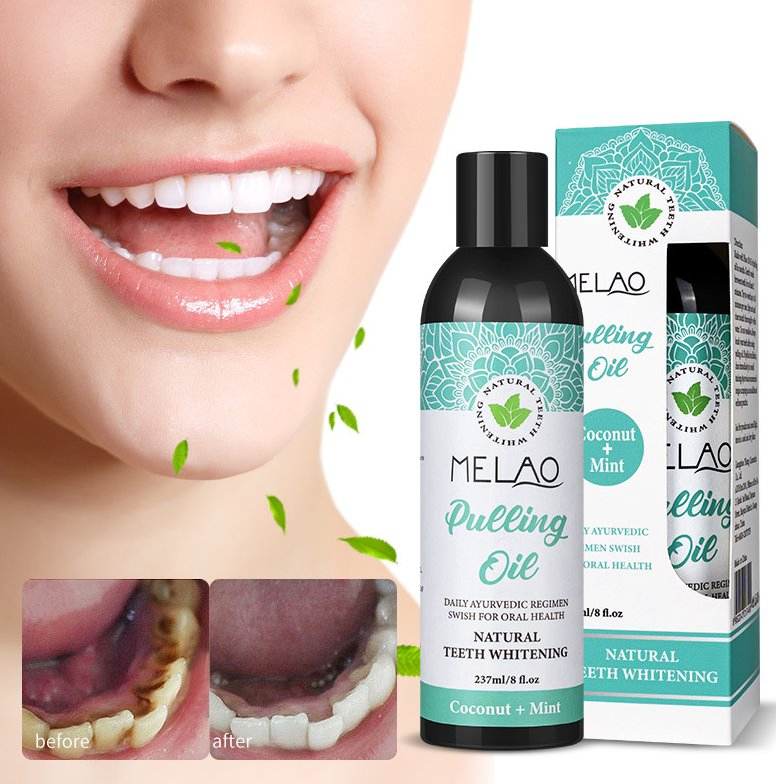 Online Wholesale and Retail Coconut Oil Pulling Natural Essential Oil and Vitamin E Alcohol Free Mouthwash Fresh Breath Teeth Whitening Gum Health Oral Care