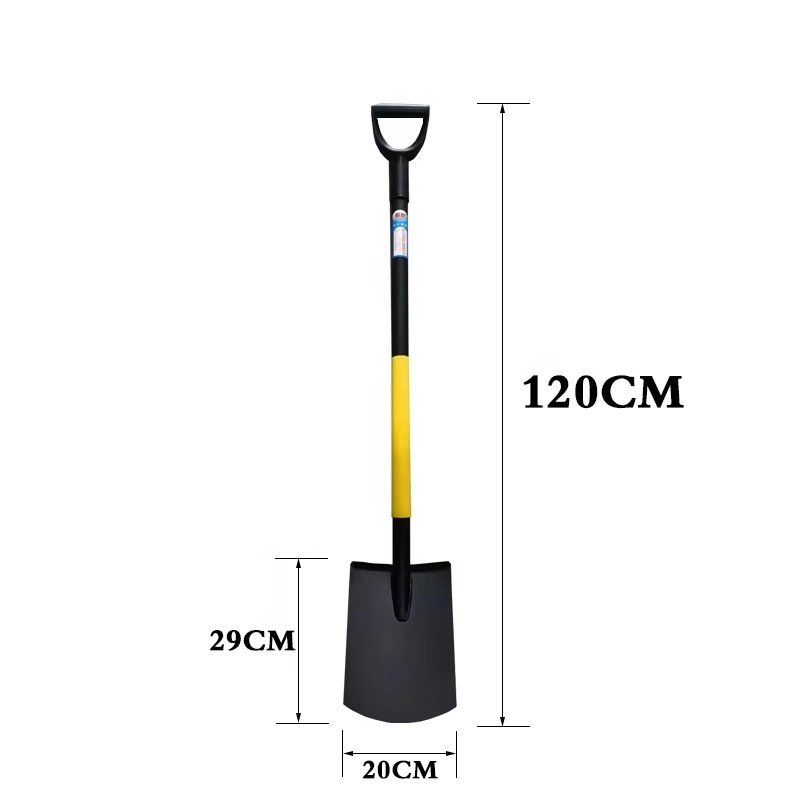 Premium Carbon Steel Garden Shovel with Ergonomic Plastic Grip for Digging