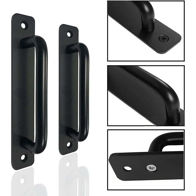Sliding Entrance Long Main Modern Black Square Tube Lever Stainless Steel Door Handle