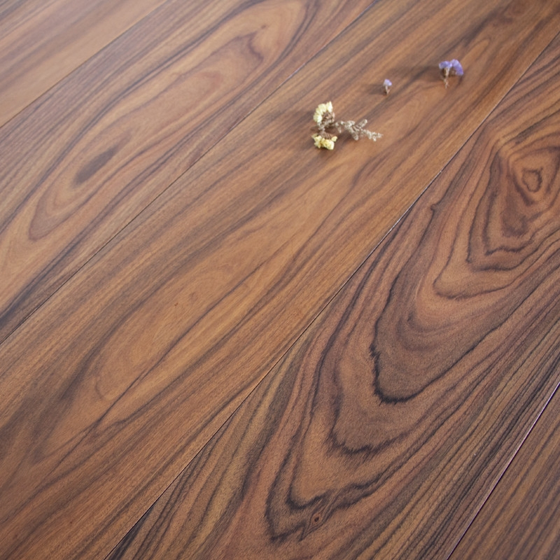High-End Wood Wax Oil Surface Mahogany Solid Wood Flooring 0755