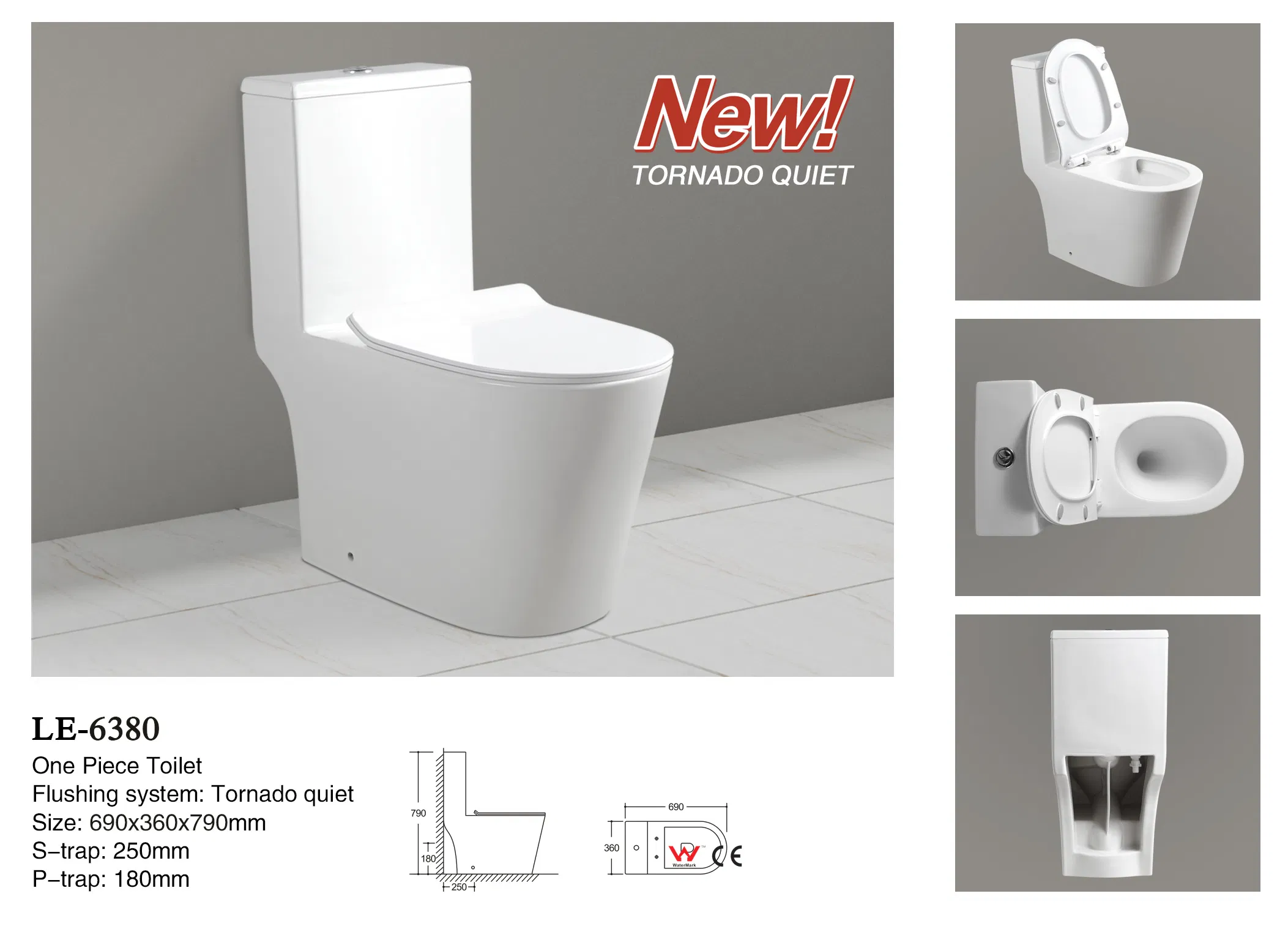 Seating Ceramic Inodoros Wc Ceramica One Piece Toilet Black Gold Bathroom 6380-Po