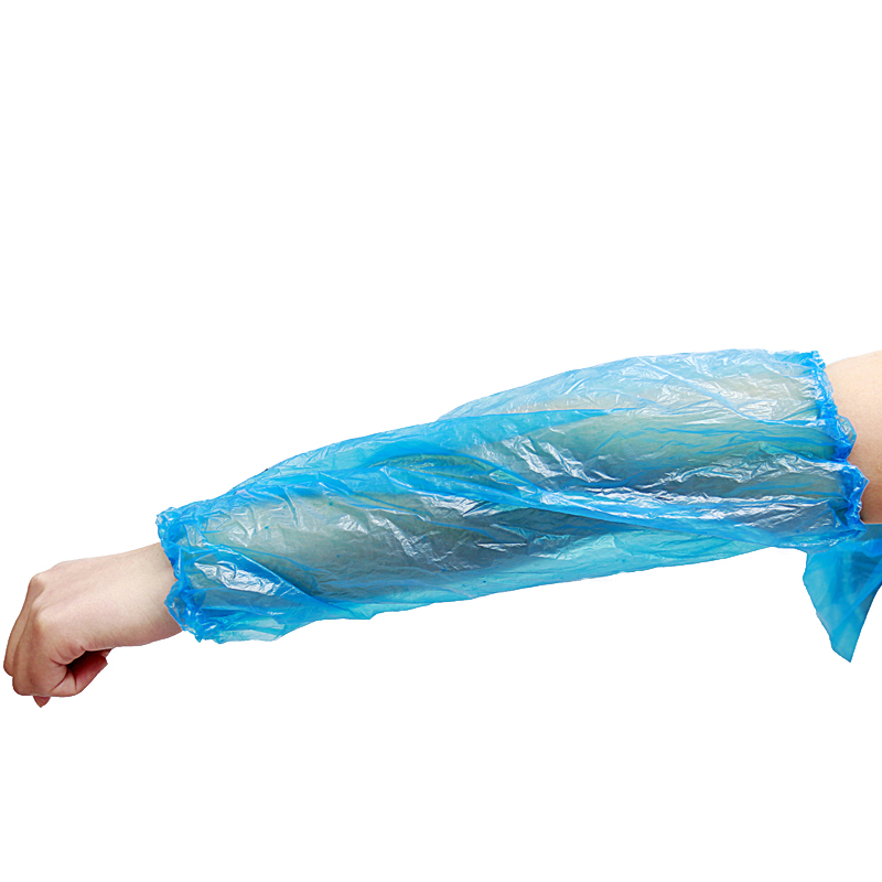 Plastic Disposable Arm Sleeves Covers Waterproof with Elastic Blue