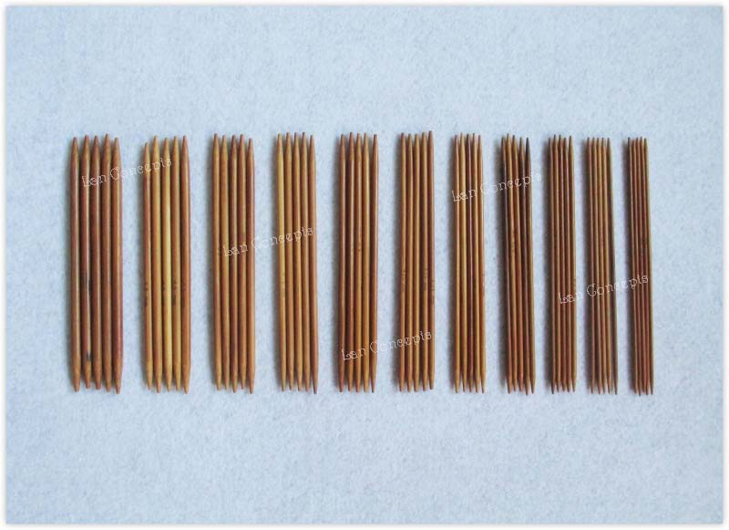 Wholesale 11 Sizes Bamboo Knitting Needles - Double Pointed Ends
