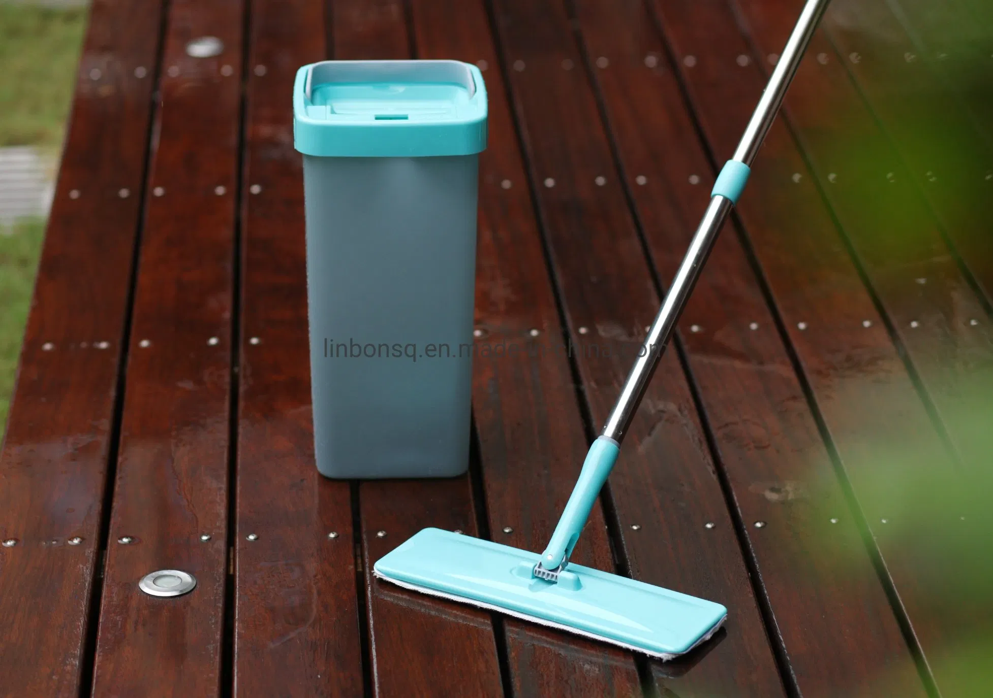 Self-Wash &amp; Dry Wringing Mop System with Transparent Bucket Easy Cleaning