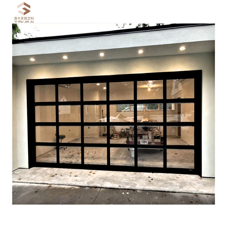 Modern Design Garage Door Control Tempered Glass Garage Door Aluminium Vertical Bifold Garage Doors for House and Villa