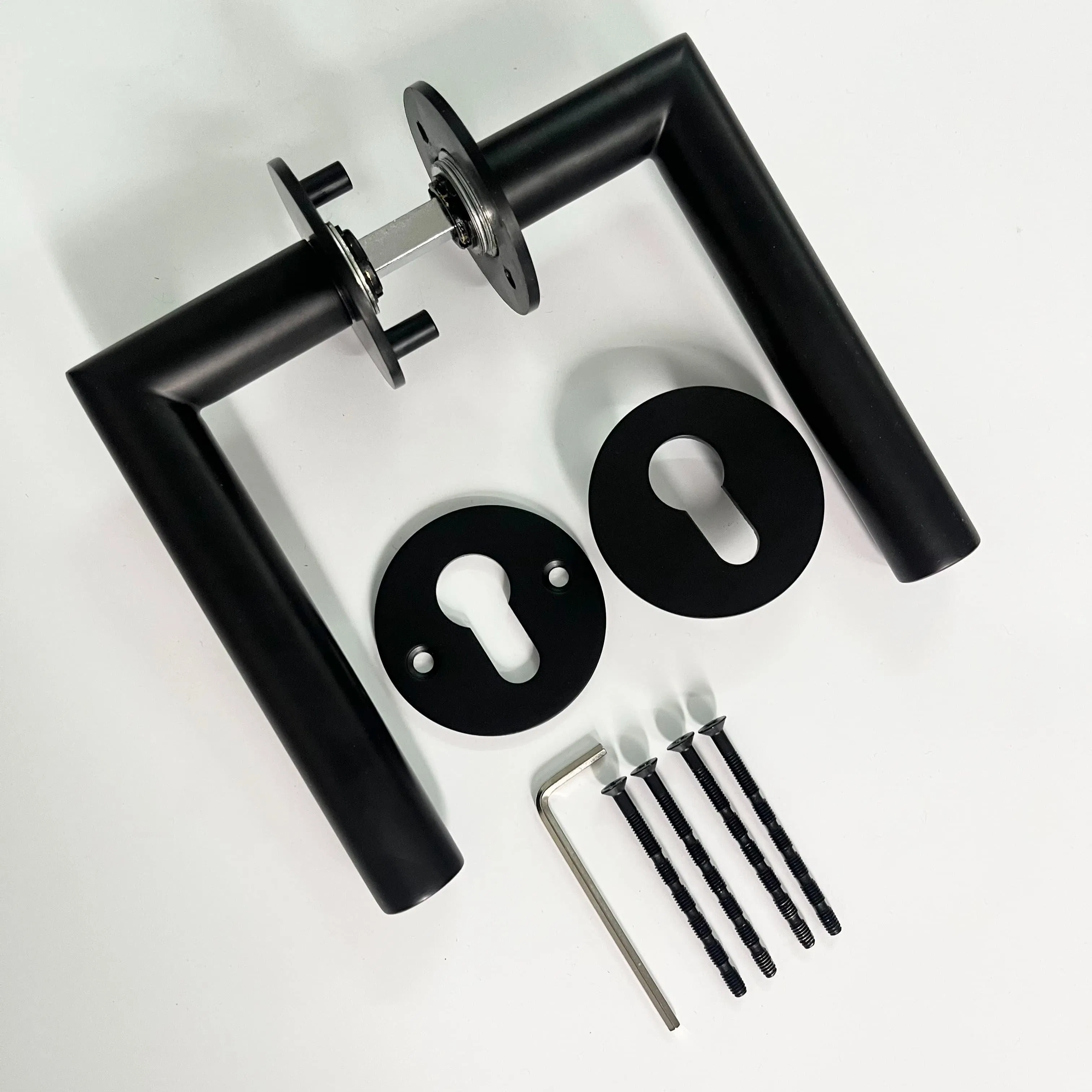 High Security Interior Door-Handle Matt Black Wooden Door Handles for Home Villa