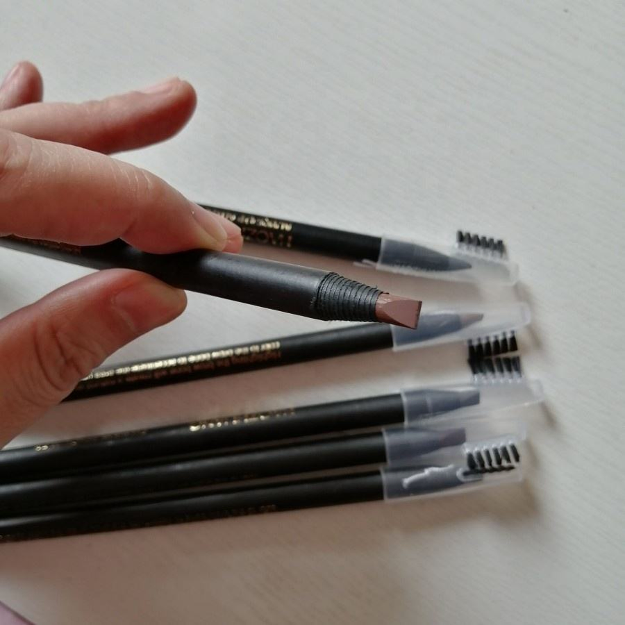 Permanent Makeup Paper Wrapped Hard Core Eyebrow Pencil with Brush Cover