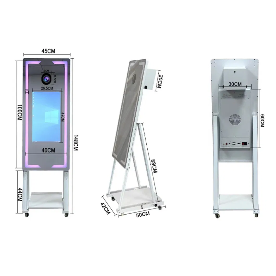 Wedding Selfie Mirror Photo Booth Software Machine Interactive Touch Magic Mirror Photo Booth with Camera