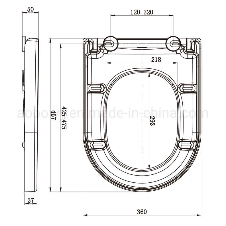 U Shape Home White Toilet Seat Cover for Eongated Toilet